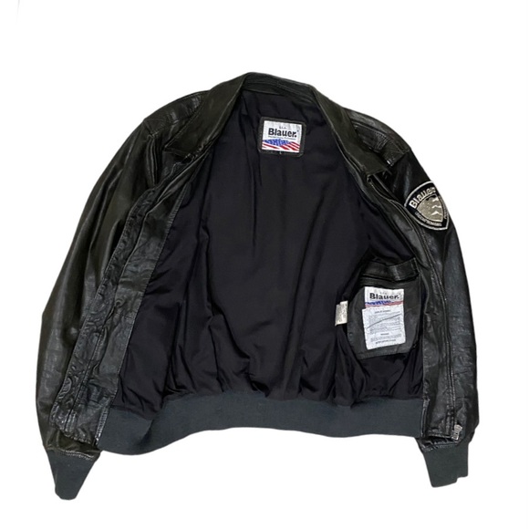 VINTAGE BLAUER Leather Police Jacket Motorcycle Cop - Picture 5 of 10